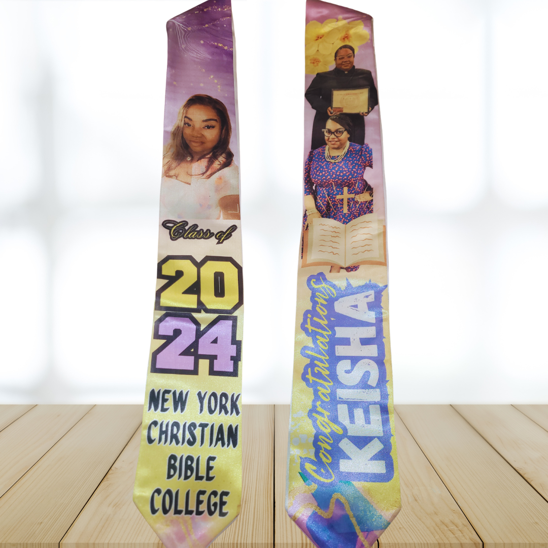 62 Inch Custom Graduation Stole – Premium Satin Finish