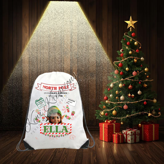 Personalized Christmas Drawstring Backpacks